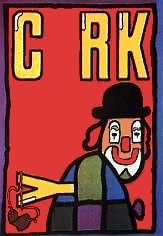 clown with sling - mlodozeniec; circus poster