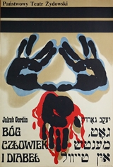 poster god man and devil, bog czlowiek i diabel, tadeusz jodlowski