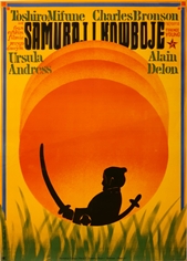 poster red sun, samuraj i kowboje, rene mulas